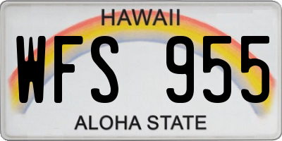 HI license plate WFS955