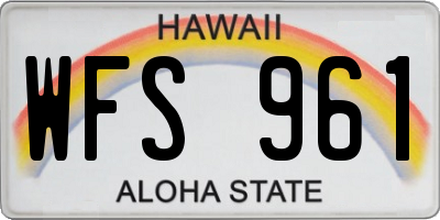 HI license plate WFS961