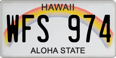 HI license plate WFS974