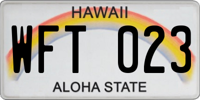 HI license plate WFT023