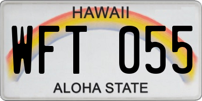 HI license plate WFT055