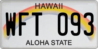 HI license plate WFT093