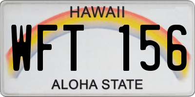 HI license plate WFT156
