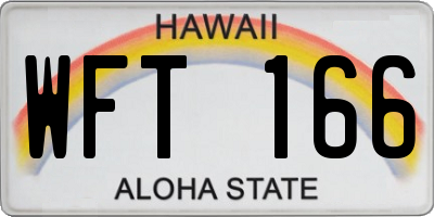 HI license plate WFT166