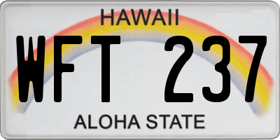HI license plate WFT237