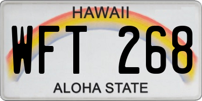 HI license plate WFT268
