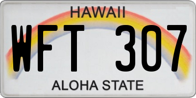 HI license plate WFT307