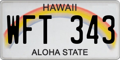 HI license plate WFT343