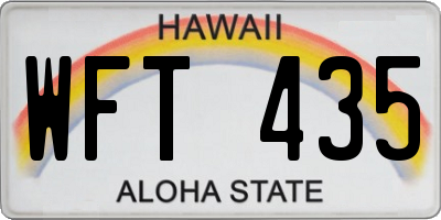 HI license plate WFT435