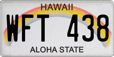HI license plate WFT438