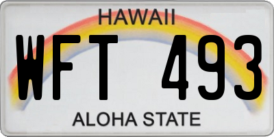 HI license plate WFT493