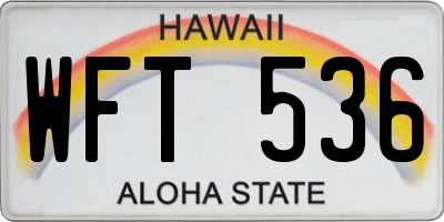 HI license plate WFT536