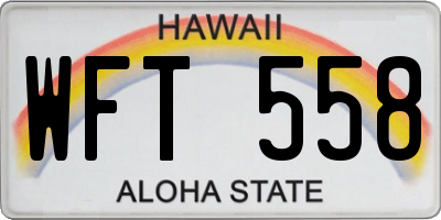 HI license plate WFT558
