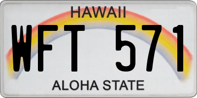 HI license plate WFT571