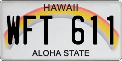 HI license plate WFT611