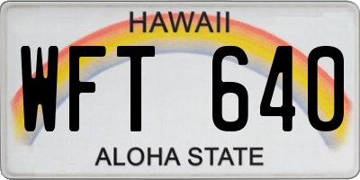 HI license plate WFT640