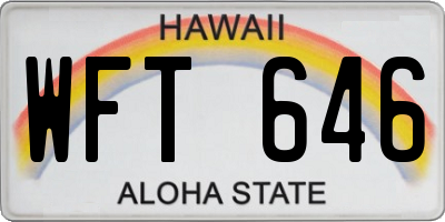 HI license plate WFT646