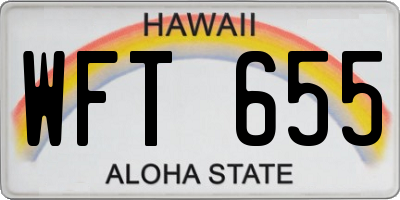 HI license plate WFT655