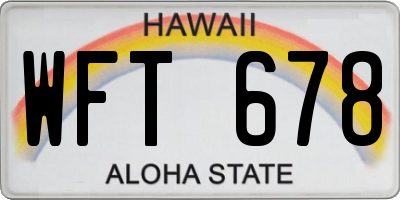 HI license plate WFT678