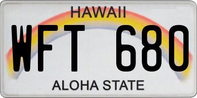 HI license plate WFT680