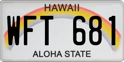 HI license plate WFT681