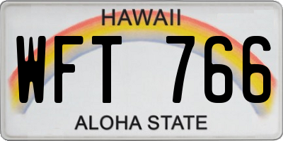 HI license plate WFT766