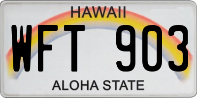 HI license plate WFT903