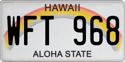 HI license plate WFT968