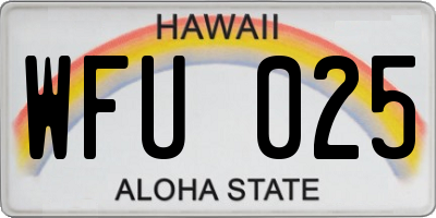 HI license plate WFU025