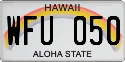 HI license plate WFU050