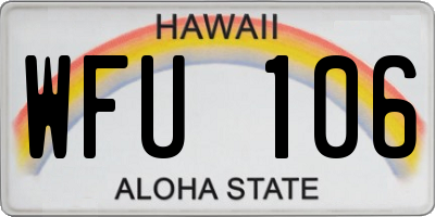 HI license plate WFU106