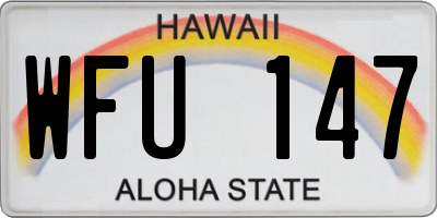 HI license plate WFU147