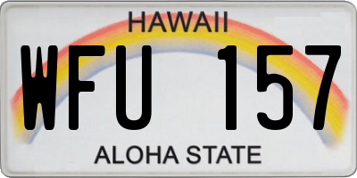 HI license plate WFU157