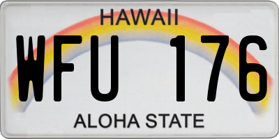 HI license plate WFU176