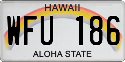 HI license plate WFU186
