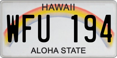 HI license plate WFU194