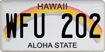HI license plate WFU202