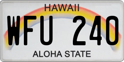 HI license plate WFU240