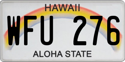 HI license plate WFU276