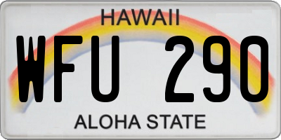 HI license plate WFU290