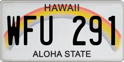 HI license plate WFU291