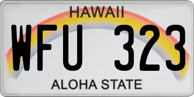 HI license plate WFU323