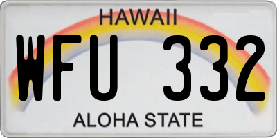 HI license plate WFU332