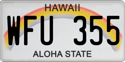 HI license plate WFU355