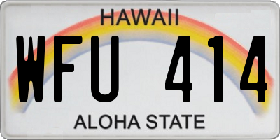 HI license plate WFU414
