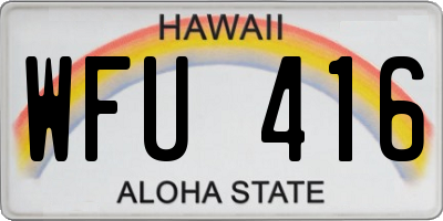 HI license plate WFU416