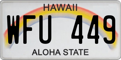 HI license plate WFU449