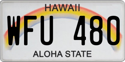 HI license plate WFU480