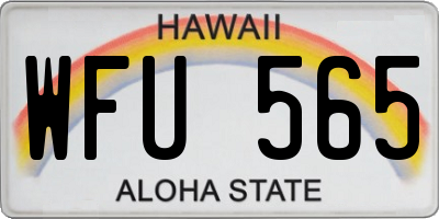 HI license plate WFU565