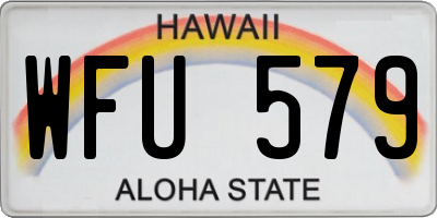 HI license plate WFU579